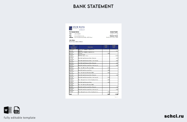 цифровая загрузка шаблона Excel выписки из Эксимбанка Джибути